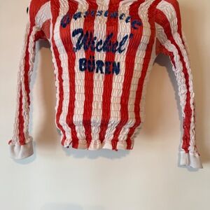 Conner Ives The Swan The Reconstituted Shirred Long Sleeve Football Top